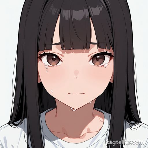目を開けて泣く（crying_with_eyes_open）で生成したAIイラストの見本