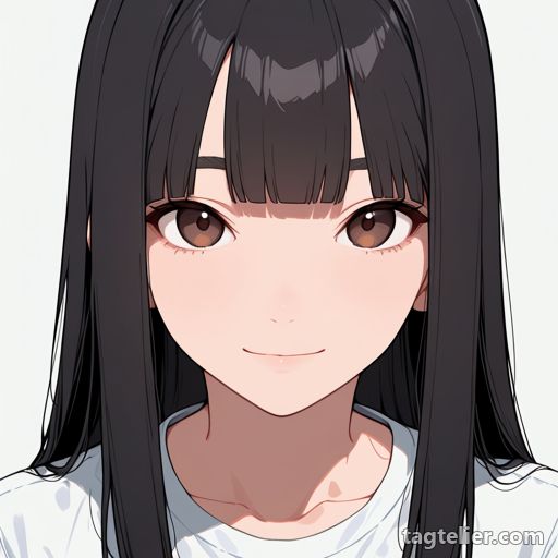 髪で隠れた眉（eyebrows_hidden_by_hair）で生成したAIイラストの見本