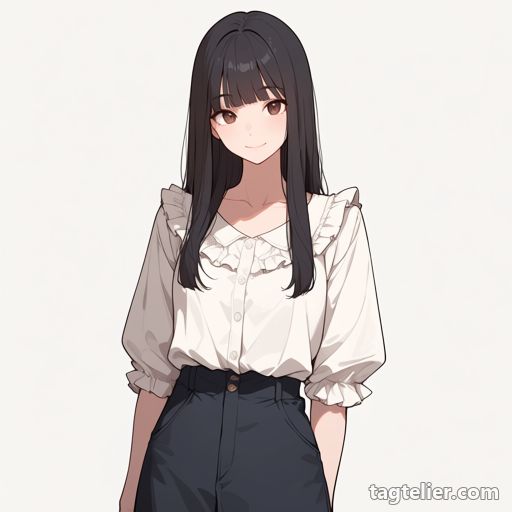 フリルシャツ（frilled_shirt）で生成したAIイラストの見本