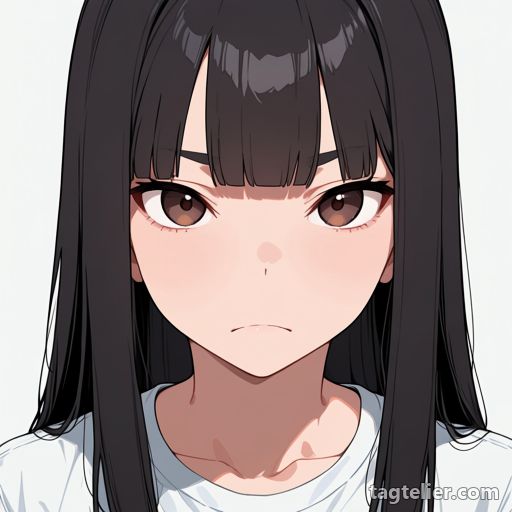 眉をひそめる（frown）で生成したAIイラストの見本
